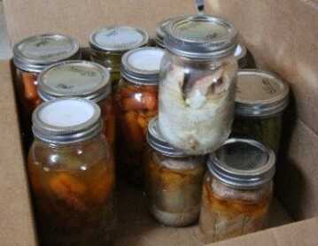 These are canning jars, available at most Walmarts. The name brand is Ball, but Walmart has their own lower cost options, probably made in the same factory in China.  For veggies you'll use the quart size, and they come in both a small and wide mouth. The jars and rings can be re-used, but the lids are one use only. Cases of lids can be found on Ebay and Amazon, and see below for a reusable lid that I have only tested once. 