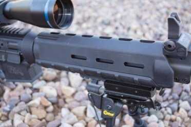 One of the upgrades on the M&P 10 LE model is the Magpul hand guard.