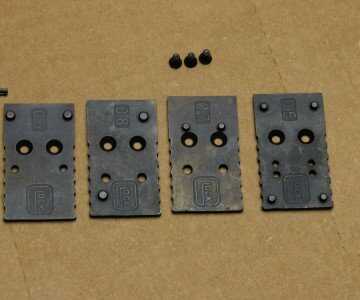 The MOS plates for different optics.