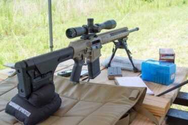 I did all the accuracy testing with a Hawke Optics Sidewinder Tactical optic. the 10x mil-dot reticle scope was plenty for the useful range of this rifle.