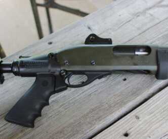 The 870 Perfected? Nighthawk's Shotguns Look closely here and you can see the size of the safety button.