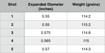 Remington HTP 9mm expansion and weight retention