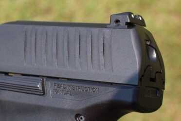 The serrations on the slide are wide and deep enough for good traction.