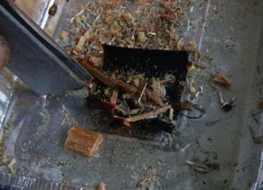 This picture is a pretty good representation of how Char Cloth works.  This is a military firestarter, and it sparks pretty reliably. When sparks hit the Char Cloth they spread instantly, and you can blow on it to ignite tinder. 