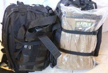 Both of the litters can be held by either bag's compression straps. 