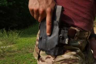 UM Tactical Micro Dot system –Your Entry to Pistol Micro Dots. The holster holds onto the mount more than the gun.