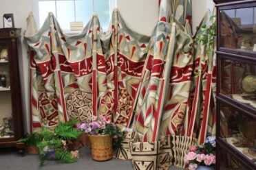 An elaborate tent won by Saunders in a shooting contest.