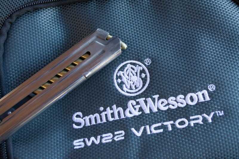 We Shoot the New Smith & Wesson Victory .22 LR Pistol The Victory comes with two 10-round magazines.