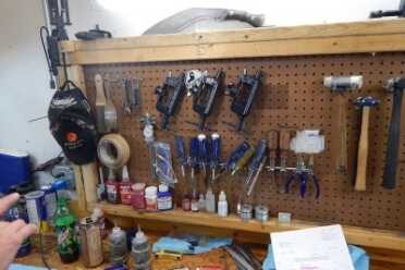 We Shoot the Wilson Combat Beretta 92--SHOT Show 2016 Tools of the trade. Wish my workbench was this neat.