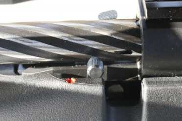 The safety is easy to access with the thumb. 