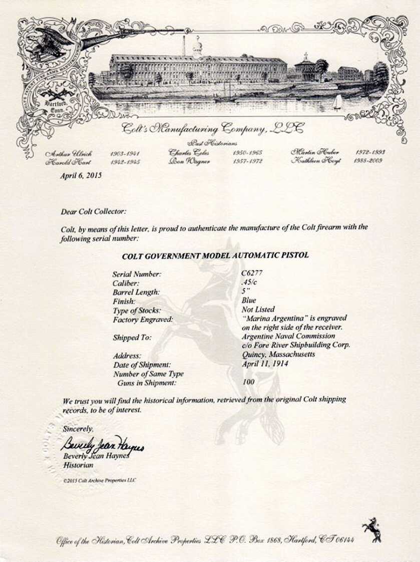 Turnbull Restoration of a 1911--Step by Step Turnbull Colt Letter01