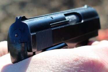 Notice how close my hand is to the bottom of the slide.