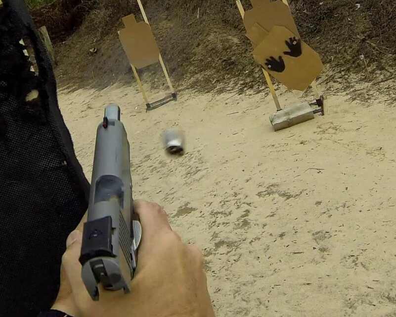 Just as motor sports advance the performance of cars, so too does competition provide a proving ground for firearms. Here, the author shoots an IDPA match with his self-built 1911.