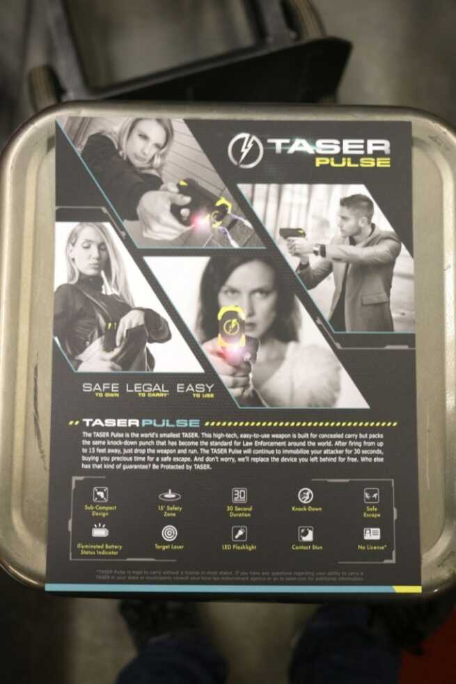 The Taser Pulse for Civilians Packaging designed for civilian sales.