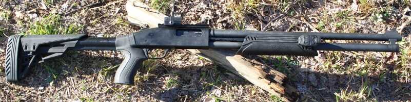 The Mossberg 500 in 20 gauge, with furniture from ATI.