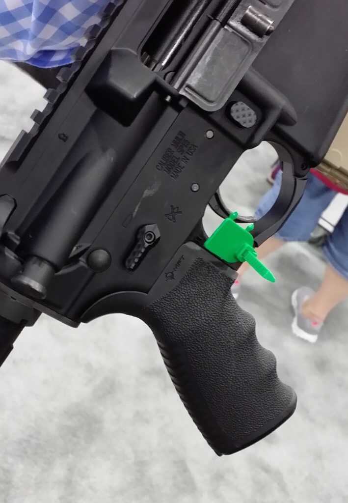 The GI rifle sports a Mission First Tactical pistol grip and ambidextrous safety selector. 