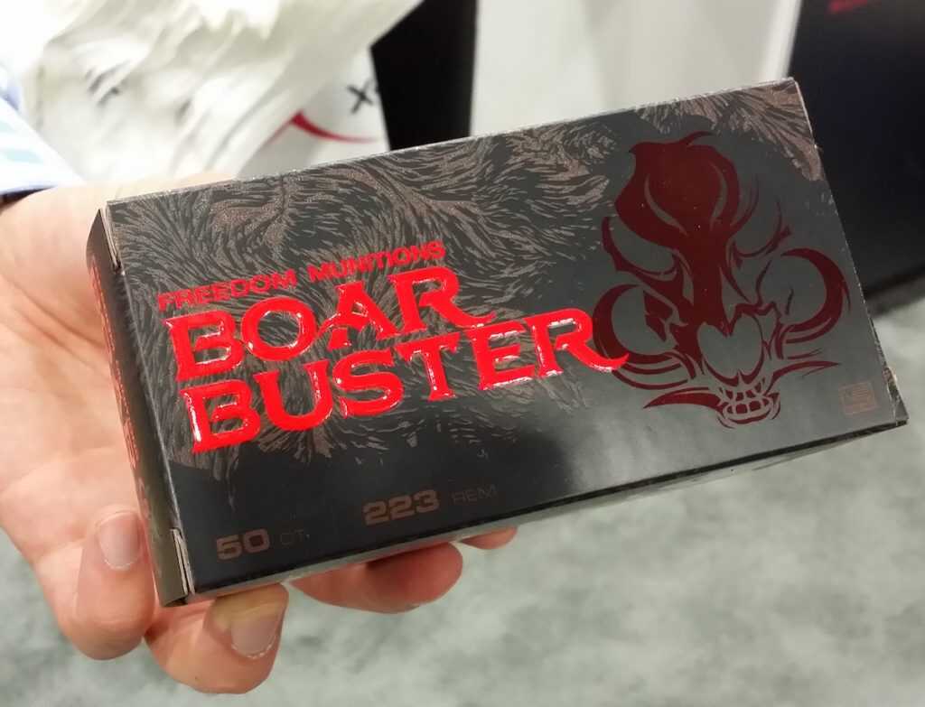 Also new from Freedom Munitions at the show was its 64-grain .223 Boar Buster feral hog round, sold in boxes of 50. 