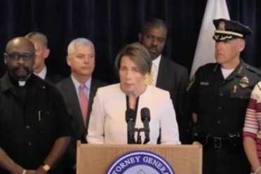 State Attorney General Puts End to Sale of Black Rifles in Massachusetts A.G. Healey at a news conference on Wednesday, July 20, 2016.