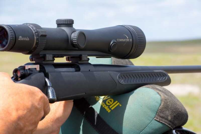 A laser-enabled scope like this Burris Eliminator allows you to place a perfect long-range shot without taking your eye off target. 