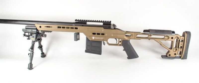 Left side shown here with my own bipod - that's optional although the attachment points are there. 