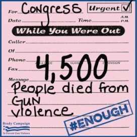 One of the memos the Brady Campaign is handing out to make their point about Congress's inaction on gun control. (Photo: Brady Campaign) 