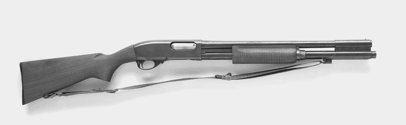 Some M870 Riot Guns employed by the US military featured extended magazine tubes and bayonet adapters, as with this example.
