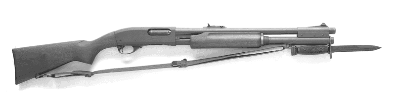 Shown here is the the 870 Mk.1 with an M7 bayonet attached. Note the extended magazine tube and bayonet adapter. Images courtesy of the author.