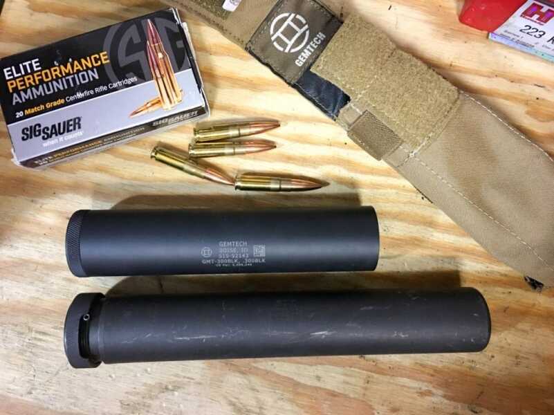 Gemtech's GMT-300BLK Suppressor for 300 Blackout Rifles - Full Review The compact size and light weight are a big deal. The Gemtech is not much over half the weight of this Specwar 762 and over two inches shorter.