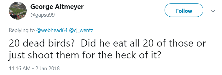 NFL Quarterback Forced to Defend Bird Hunting after Twitter Backlash