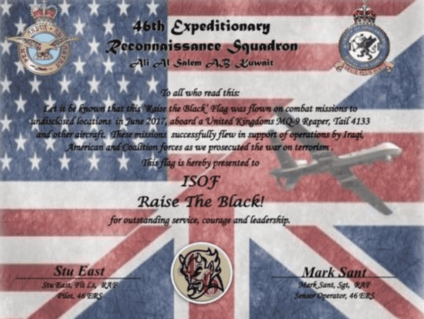 Auction Alert! Bid on Captured ISIS Banner to Raise Money for Gold Star ICTF Families