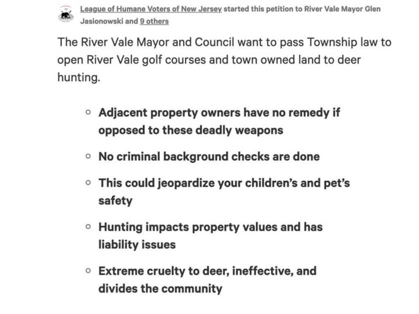 New Jersey Anti-Hunting Activists Work To Ban Hunting Town By Town New Jersey Anti-Hunting Activists Work To Ban Hunting Town By Town