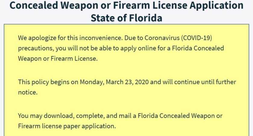 Florida Commissioner Sued for Closing CCW Online Application