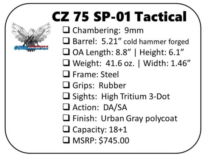 A Czech You Must Make on Your List: CZ 75 SP-01 Tactical Review A Czech You Must Make on Your List: CZ 75 SP-01 Tactical Review
