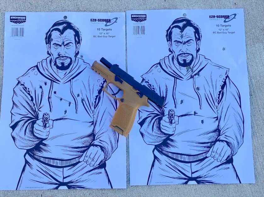 The Stacker: The Next New Thing for Better Pistol Shooting? The Stacker was used to shoot one of the two targets.