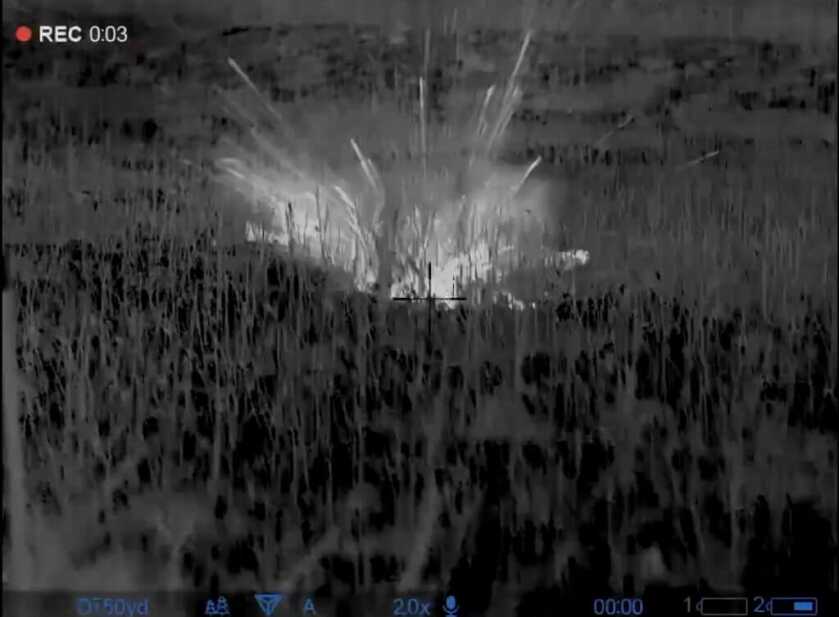 Barrett M107A1 shooting an armadillo