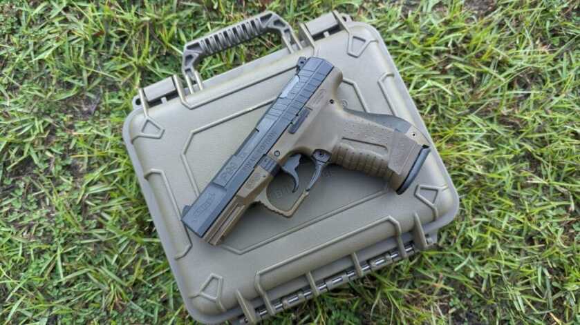 2 - The Walther P99 - Final Edition The Walther P99 Final Edition sitting on lock case in the grass