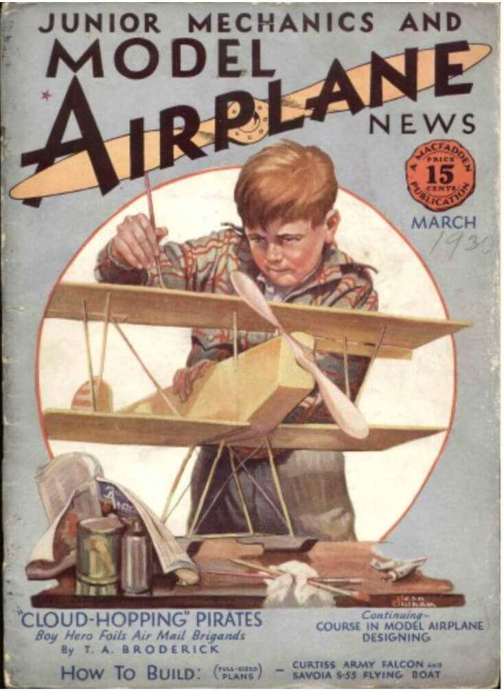 Vintage model airplane poster