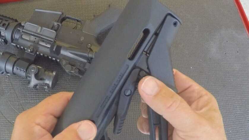 Release pin on Magpul CTR stock