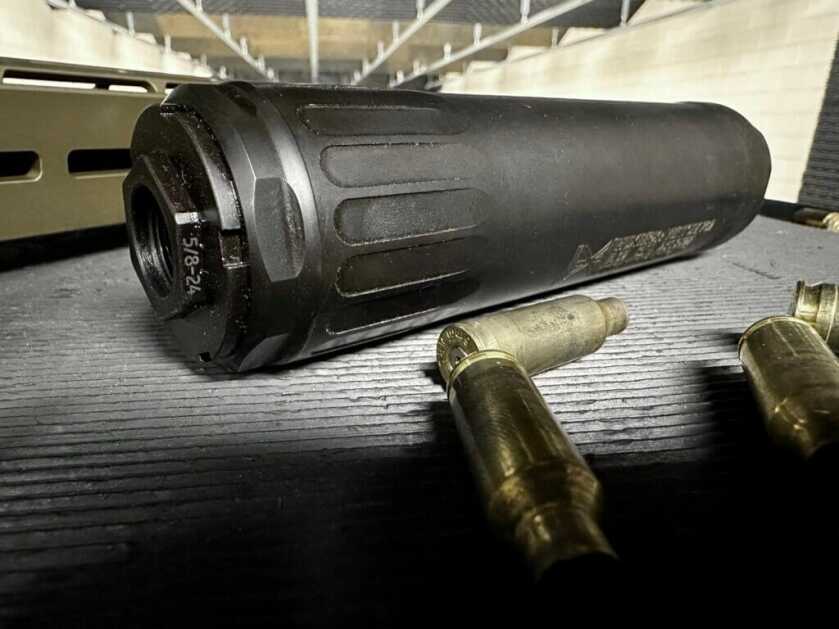 3 -*needs video* HuxWrx Brings Another Can to the Table: Ventum 762 Reviewed The HUB adapter of the Ventum 762 suppressor is shown in full view.