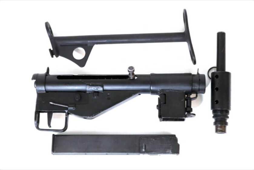Sten gun broken down