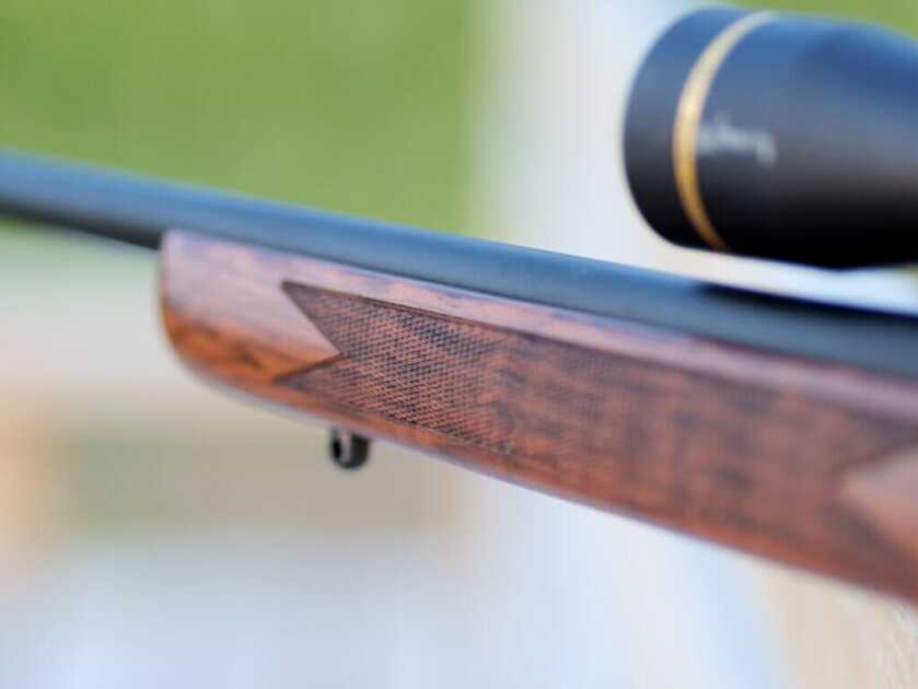 Springfield's 2020 Rimfire Rifles: Accuracy & Quality, Budget & Heirloom Checkering on forend of Springfield's 2020 Rimfire Rifle
