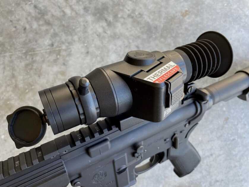 3 - Heating Seeking Optic: Sight Mark Wraith Mini Thermal At the front of the Wraith Mini Thermal is a 35mm germanium lens