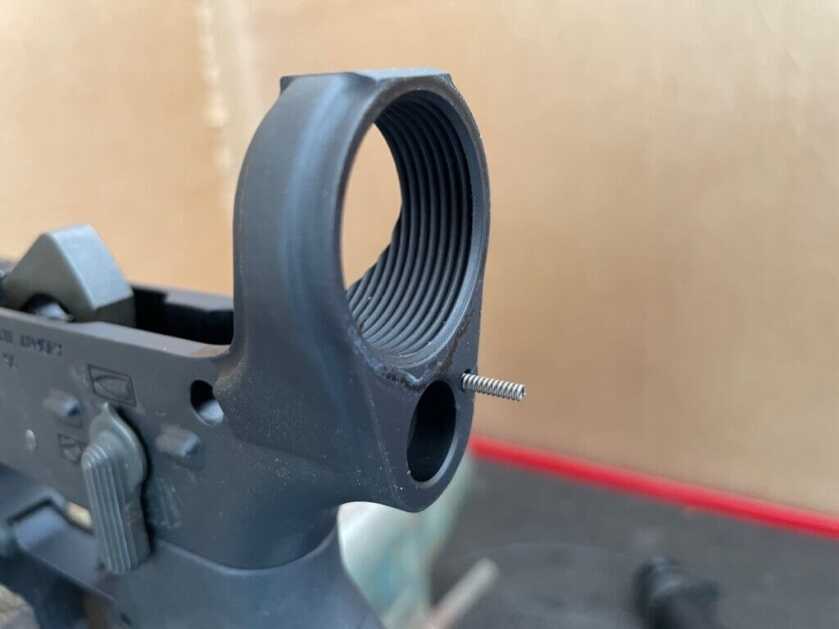 AR15 receiver takedown detent and detent spring