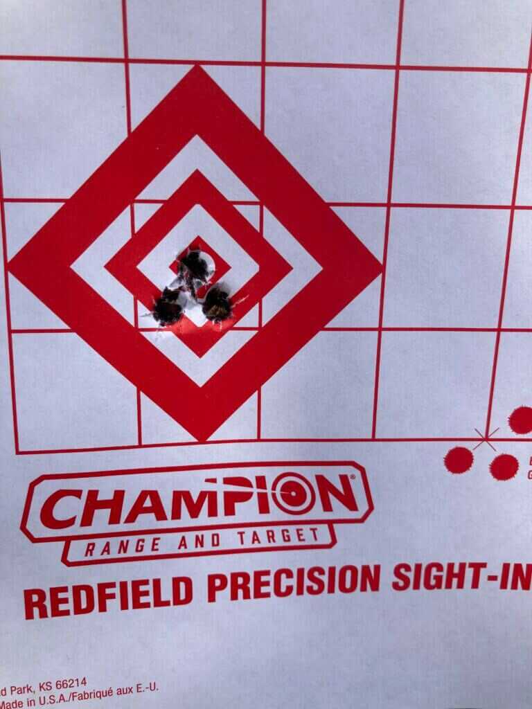 Champion paper target with tight group