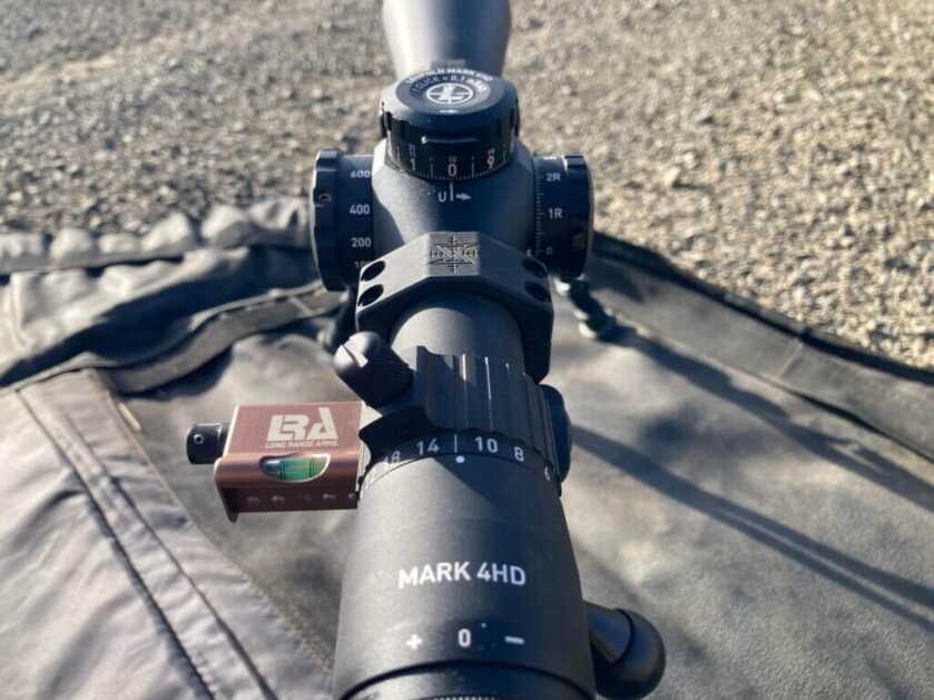 Leupold Mark 4HD with level on prone bag
