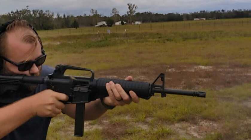 Shooting LAR-9 rifle