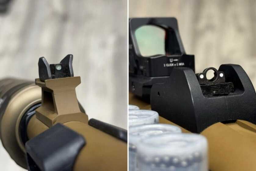 ghost rings and blade front sight on shotgun