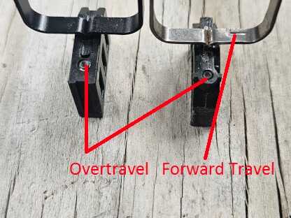 MAC 9 Double Stack trigger on the left and other 2011 trigger on the right.