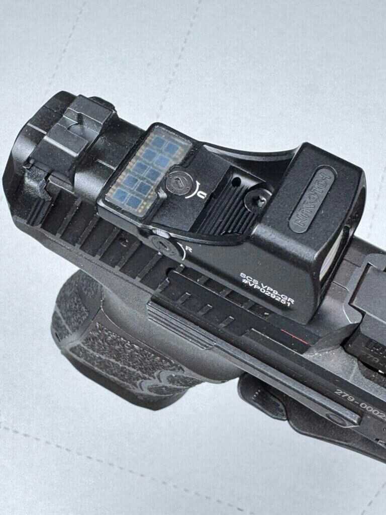 VP9 A1 top down view showing rear sight and optic