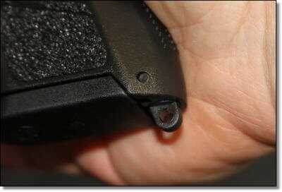 In true european fashion the P-07 Duty comes with a lanyard ring, but the magazine release is on the frame and not the butt as with most pistols for the American market In true european fashion the P-07 Duty comes with a lanyard ring, but the magazine release is on the frame and not the butt as with most pistols for the American market